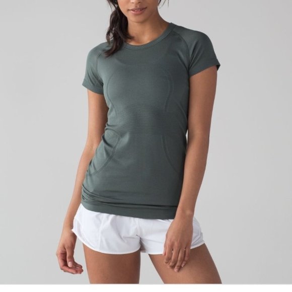 lululemon athletica Tops - Lululemon Swiftly Hunter Green Short Sleeve Shirt